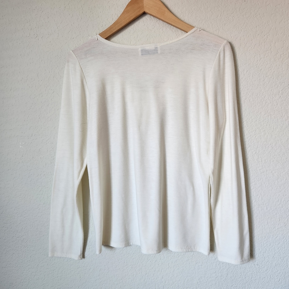 Kleids Long Sleeve T-Shirt with Lace Applique & Rhinestones - Picture 3 of 4